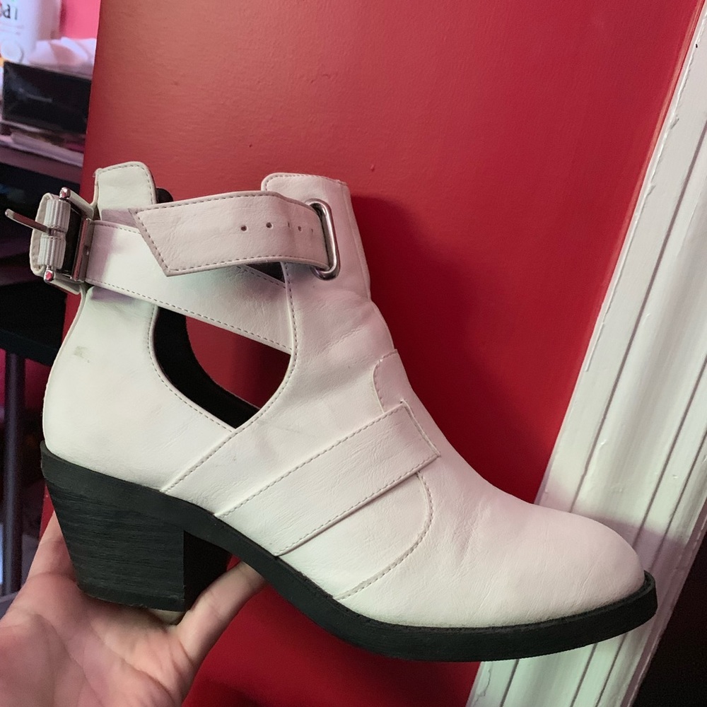 White black booties